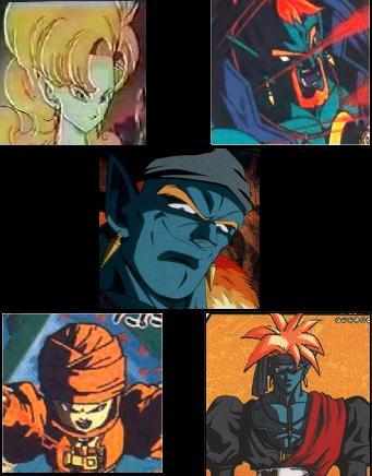 Zangya, Bido, Bojacks, Bujin, and Gokua